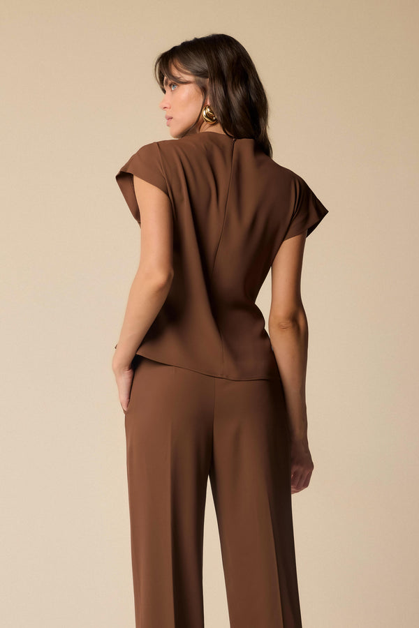 maroon casual  elegant fit trousers and top - SET Blouse+Trousers ELVINA