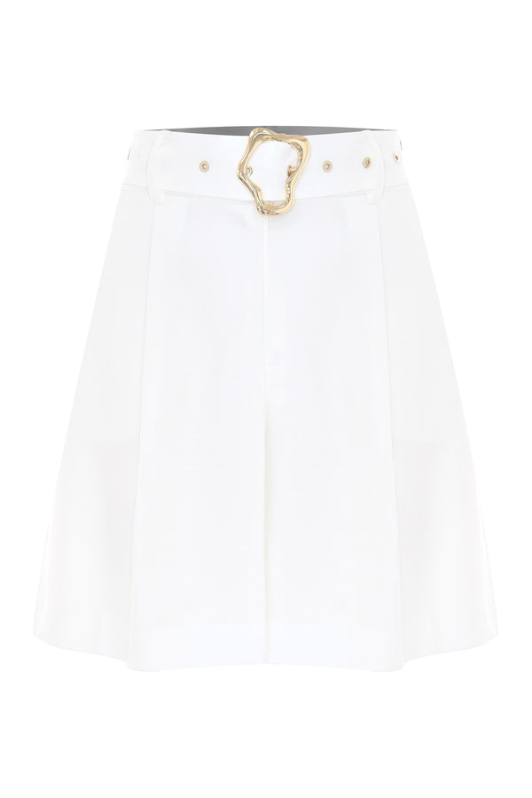 Crisp white marina knee length shorts - SHORT DAHLIL