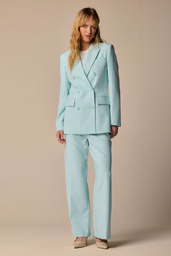 Double-breasted tailored light blue suit - TAILLEUR IOLANDO