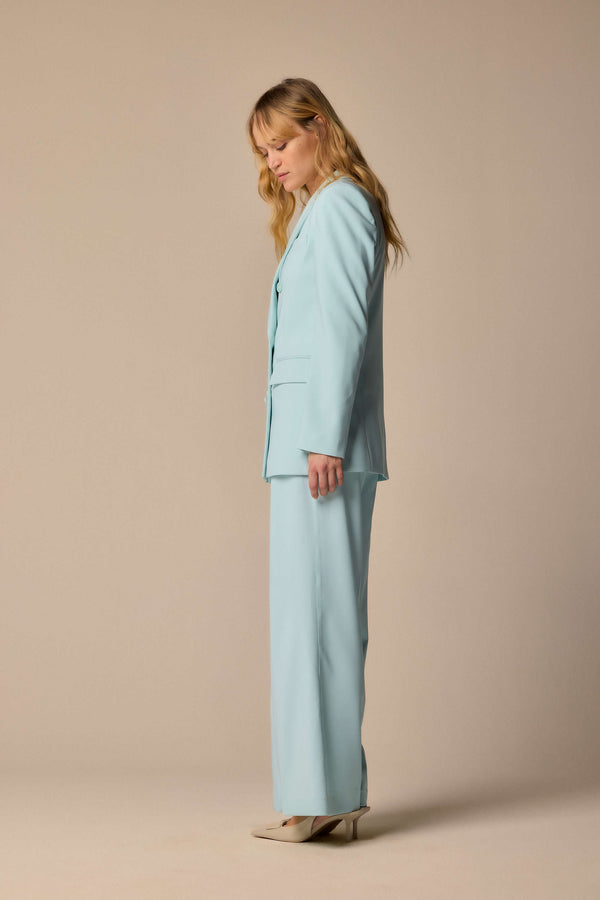 Double-breasted tailored light blue suit - TAILLEUR IOLANDO