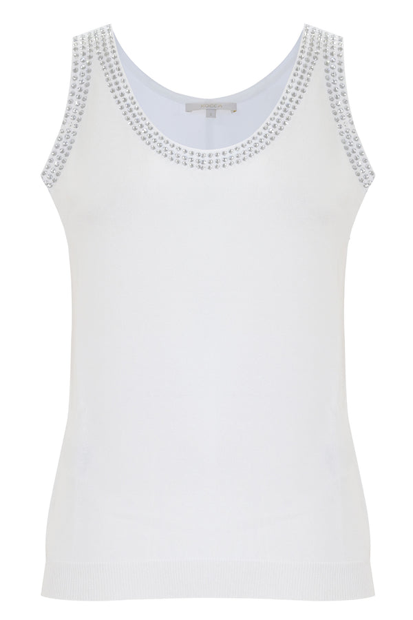 Top in maglia con decorazione di strass - Top LILA