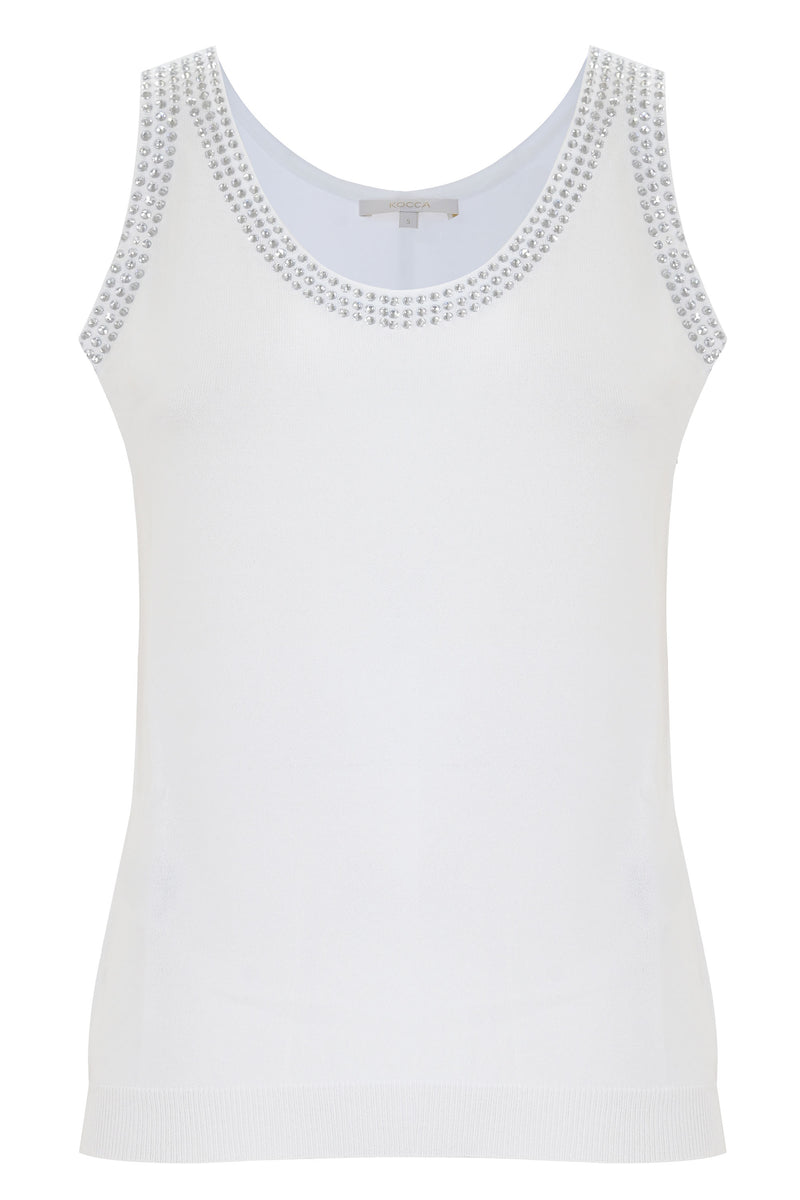 Top in maglia con decorazione di strass - Top LILA