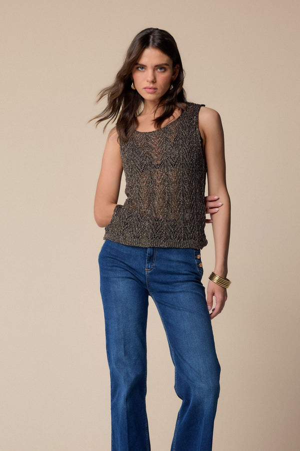 Elegant mesh knitted style top - TOP Sweater REMIGIA