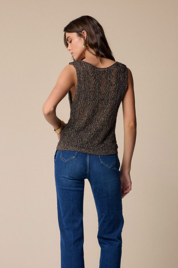 Elegant mesh knitted style top - TOP Sweater REMIGIA