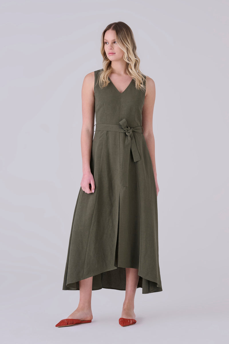 Abito in lino con cintura ABITO LUKYX