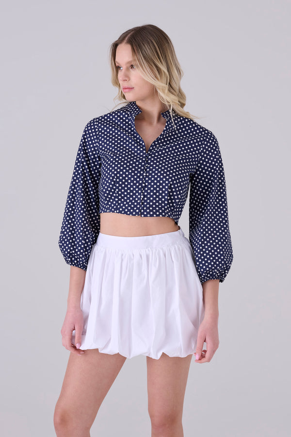 Blusa crop pois - BLUSA A POIS GAYSAX