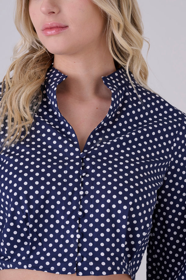 Blusa crop pois - BLUSA A POIS GAYSAX