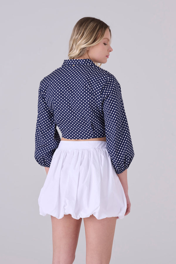Blusa crop pois - BLUSA A POIS GAYSAX