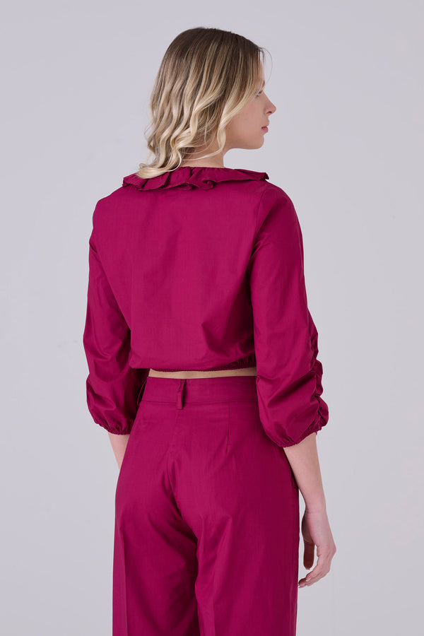 Blusa in cotone con laccetti - BLUSA PELEOX