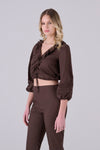 Blusa in cotone con laccetti - BLUSA PELEOX