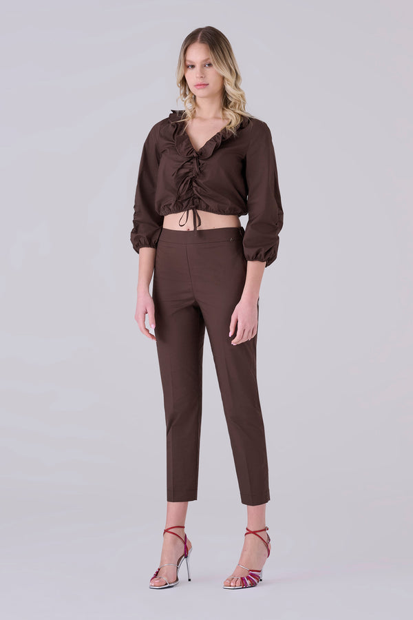 Blusa in cotone con laccetti - BLUSA PELEOX