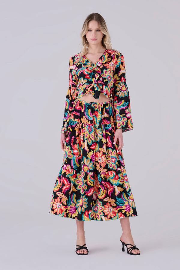 Blusa floral crop - Blusa OLIVANAX