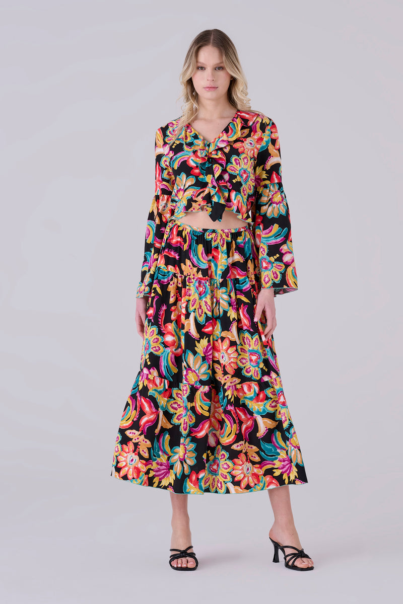 Blusa floral crop - Blusa OLIVANAX