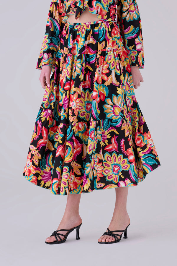 Maxi falda floral - Falda OCEANIAX