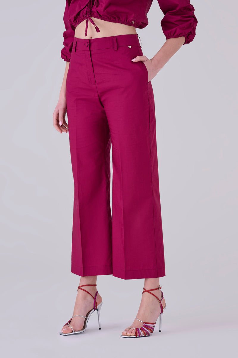 Pantaloni taglio dritto in cotone - PANTALONE FASHION DAFNIX