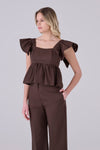 Blusa de algodón con volantes - TOP PELINOX