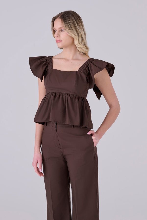 Cotton blouse with ruffles - TOP PELINOX