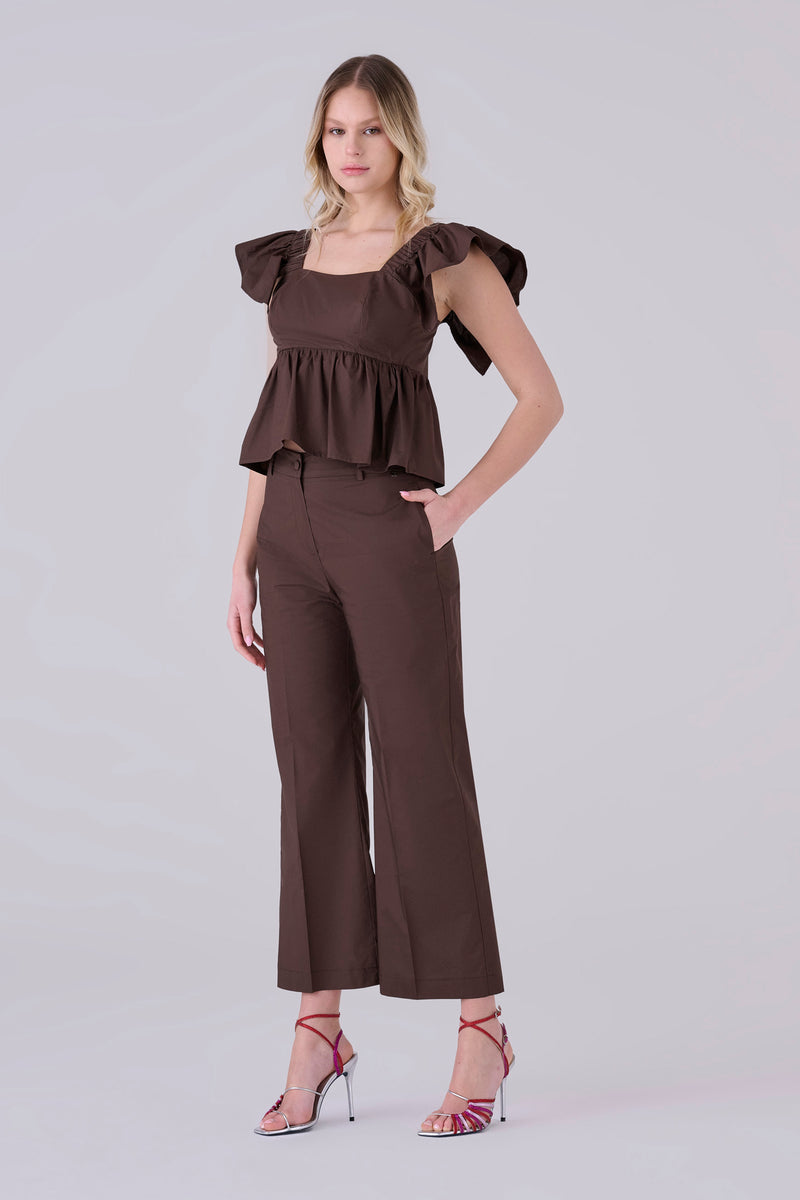 Blusa de algodón con volantes - TOP PELINOX