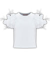T-shirt in cotone con applicazioni floreali sulle spalle - T-SHIRT M/M ULALIA