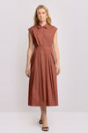 Sleeveless shirt-style long summer dress - Dress REIMUND
