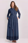 Robe longue à col chemisier boutonné - Robe LIBERATO