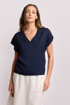 Haut col V à manches courtes - Blouse JUTA