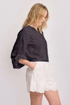 Blusa corta bordada - Blusa NORGE