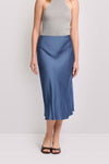 Falda midi satinada - Falda NICODEMO