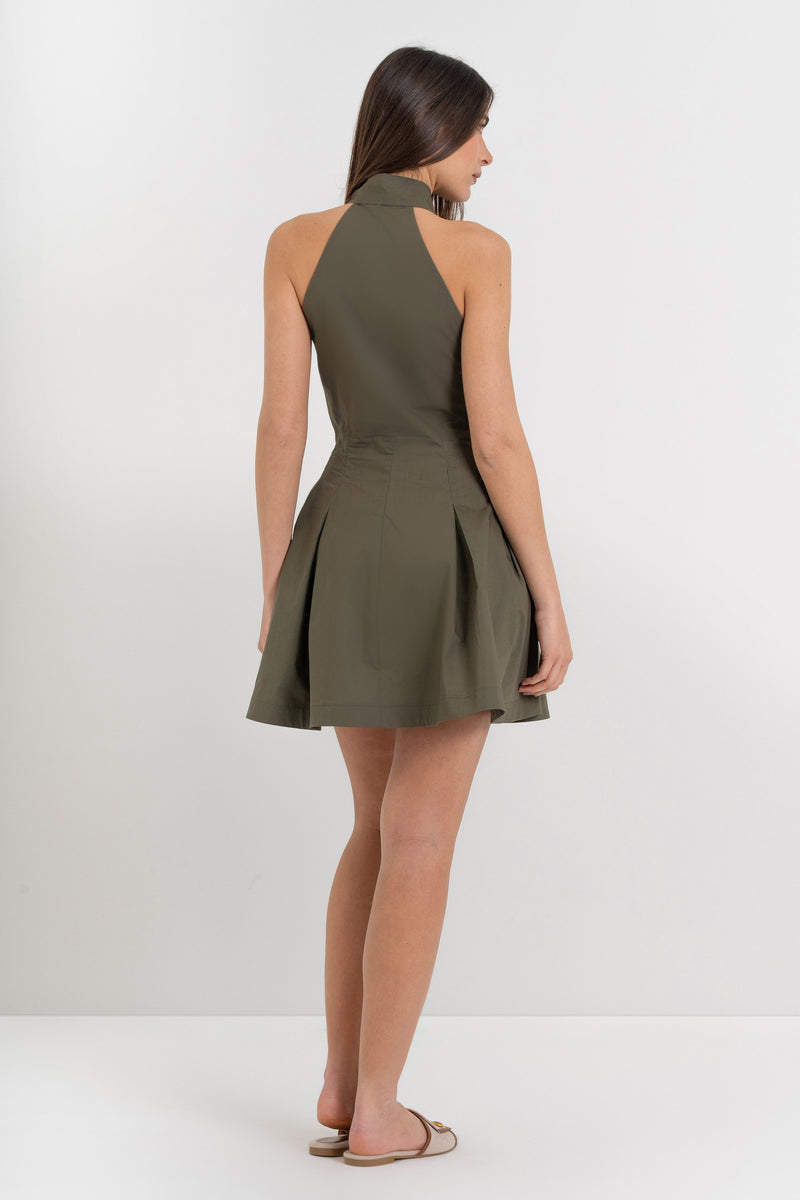 Cotton dress with a halterneck and a pleated skirt - Blazer LULLAX | Kocca Cotton dress with a halterneck and a pleated skirt - Blazer LULLAX | Kocca