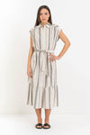 Chic summer full length striped dress - Dress ILLIANX