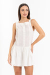 Vestido sin mangas de algodón con escote cuadrado - Top MINRAX