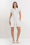 Vestido de algodón calado con volantes y cordón ajustable - Vestido JUSAX