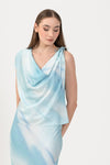 Blusa drappeggiata tessuto fantasia - Blusa KASTIX