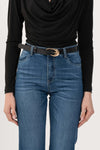 Stylish buckled leather look belt - Belt GANCIOX