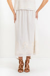 Cotton skirt with an embroidered hem and gathered waist - Blouse JOLEX
