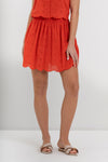 Mini skirt in openwork cotton with a scalloped hem - Dress LUANEX