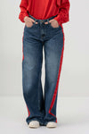 Jeans wide leg con banda lateral - Vaqueros SINGLEX