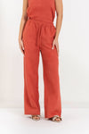 Pantalones anchos de mujer de lino, algodón y ramio - Top CORALINEX