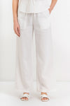 Pantalones anchos de mujer de lino, algodón y ramio - Top CORALINEX