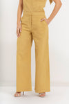 Pantalones anchos de mujer de tiro alto en lino y algodón - Pantalones KARYX