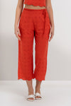 Pantalones culotte de algodón calado con cintura alta - Pantalones RILTARX