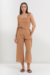 Pantalones culotte de algodón calado con cintura alta - Pantalones RILTARX