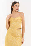 Top de mujer de jacquard floral con escote corazón - Vestido TRELLIX