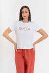 T-shirt da donna a maniche corte con girocollo in cotone - T-shirt EITHSX