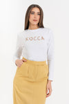 T-shirt a maniche lunghe da donna in cotone con logo - T-shirt OLUMBAX
