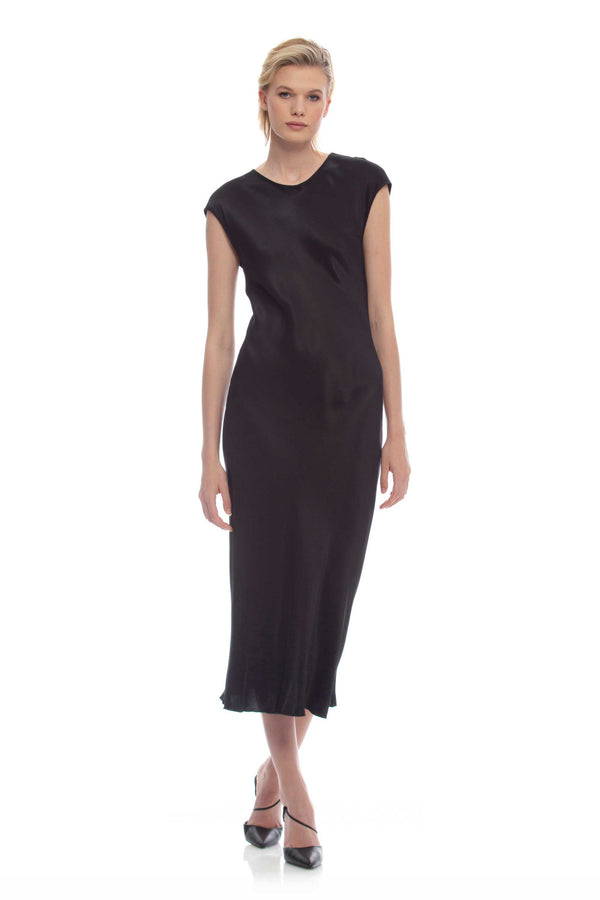 Elegant viscose dress with dropped sleeves - Dress FERINN