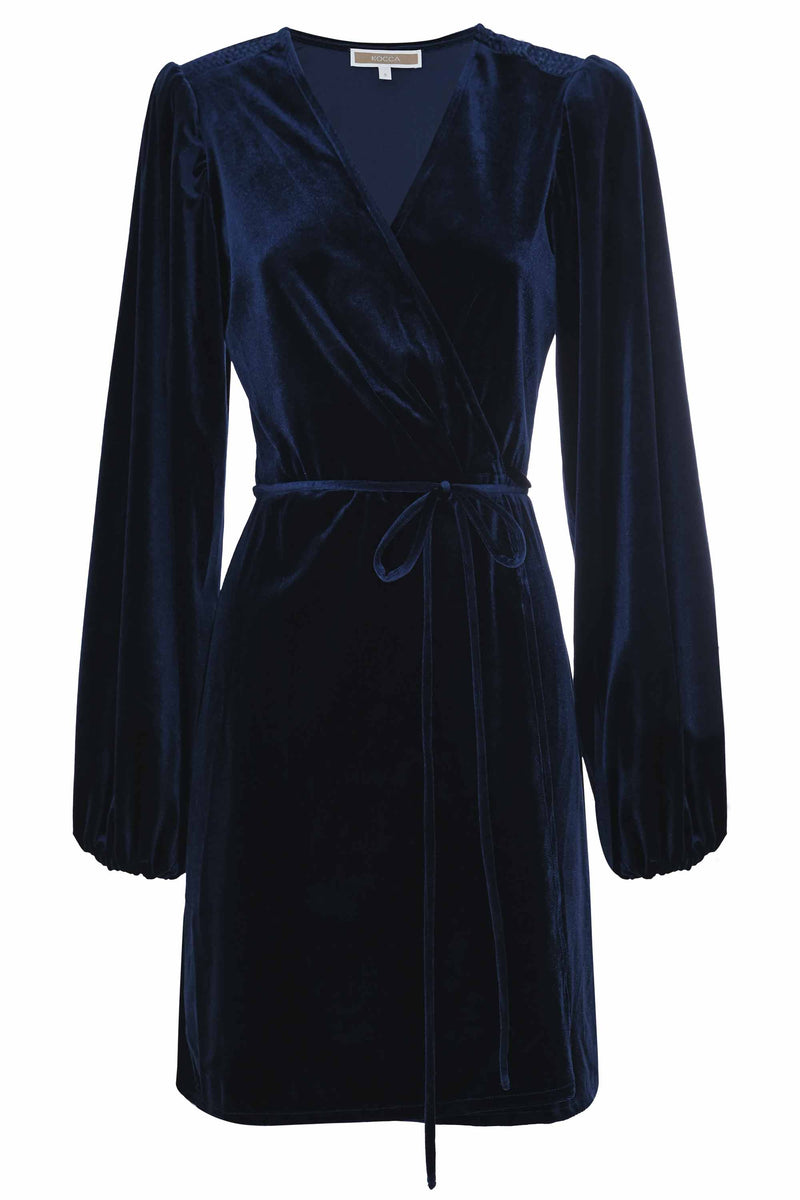 Elegant short dress with deep V-neck - Dress NULYNN