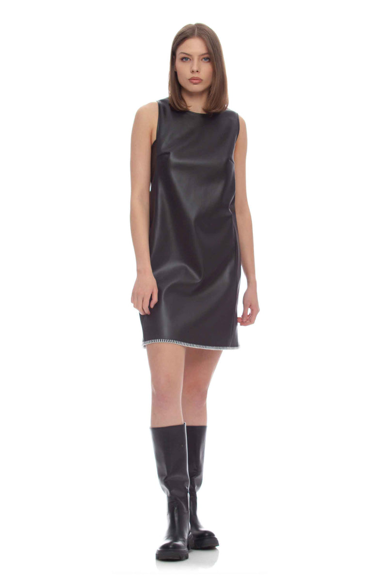 Women's faux leather dress - Dress LANGWENN