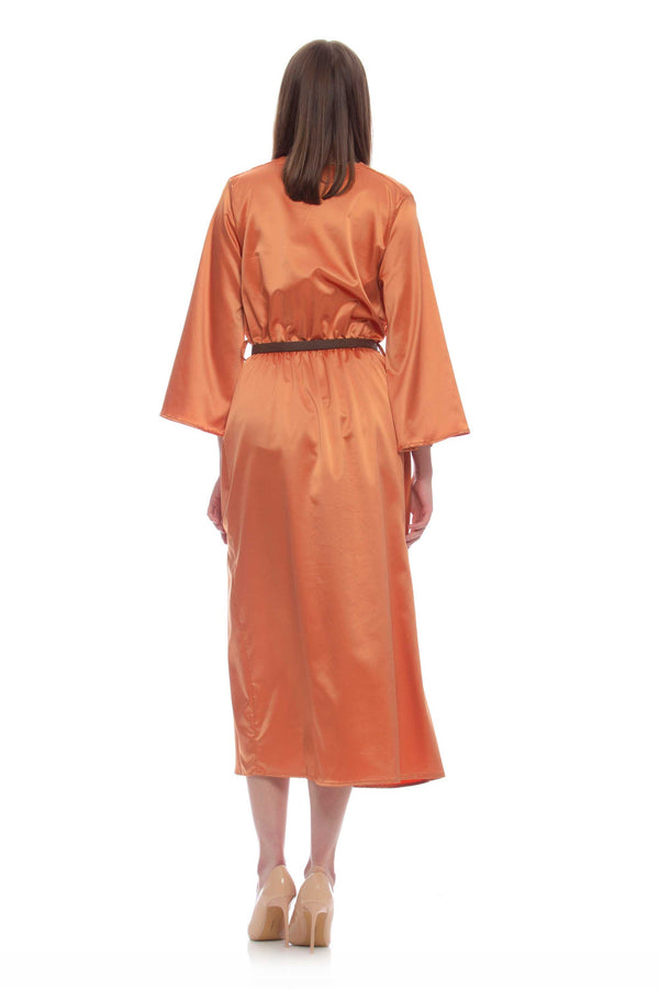 Elegant mid-length dress with belt - Dress DAUPHIN
