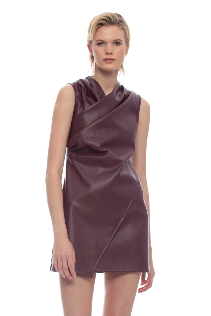 Faux leather sheath dress - Dress PAOLA